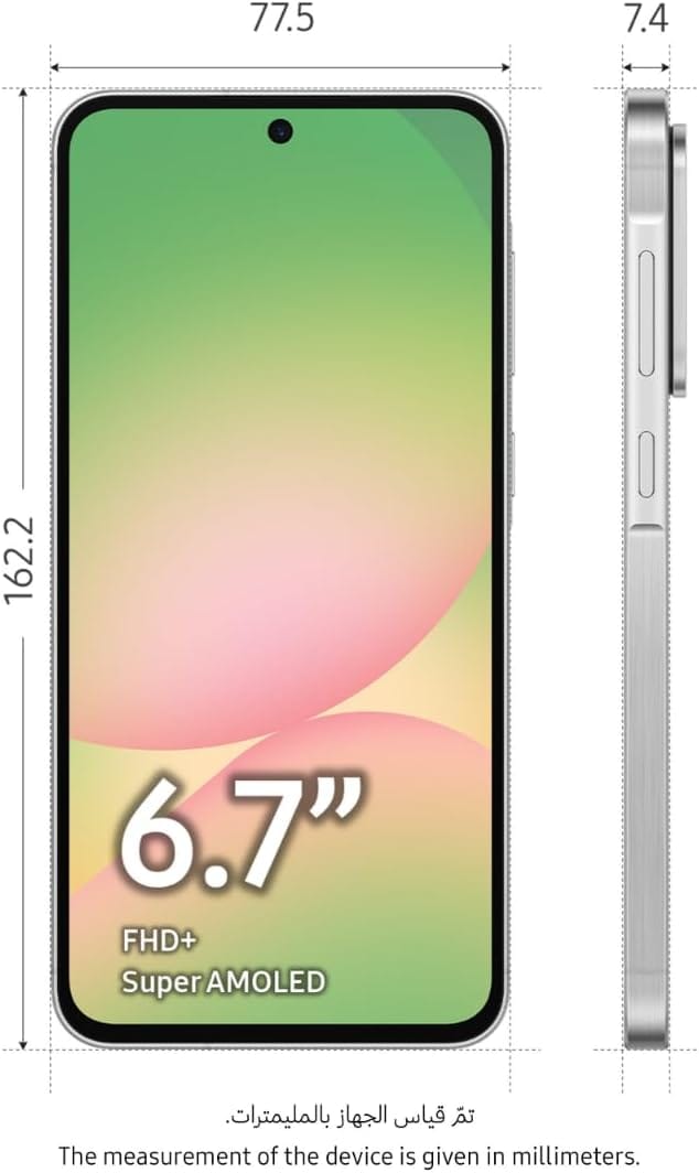 Samsung Galaxy A56 5G, Android Smartphone, 256GB Storage, 8GB RAM, Awesome Lightgray, 6x OS Upgrades, Large Display, Long Battery Life (UAE Version)