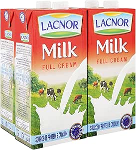 Lacnor Full Cream Milk - 1 Litre (Pack of 4)